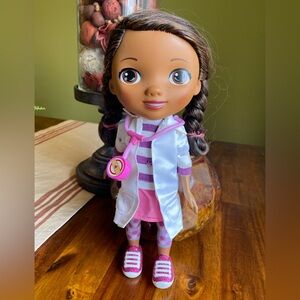 Doc McStuffins 11” Tall Talking Doll with Pink and White Outfit